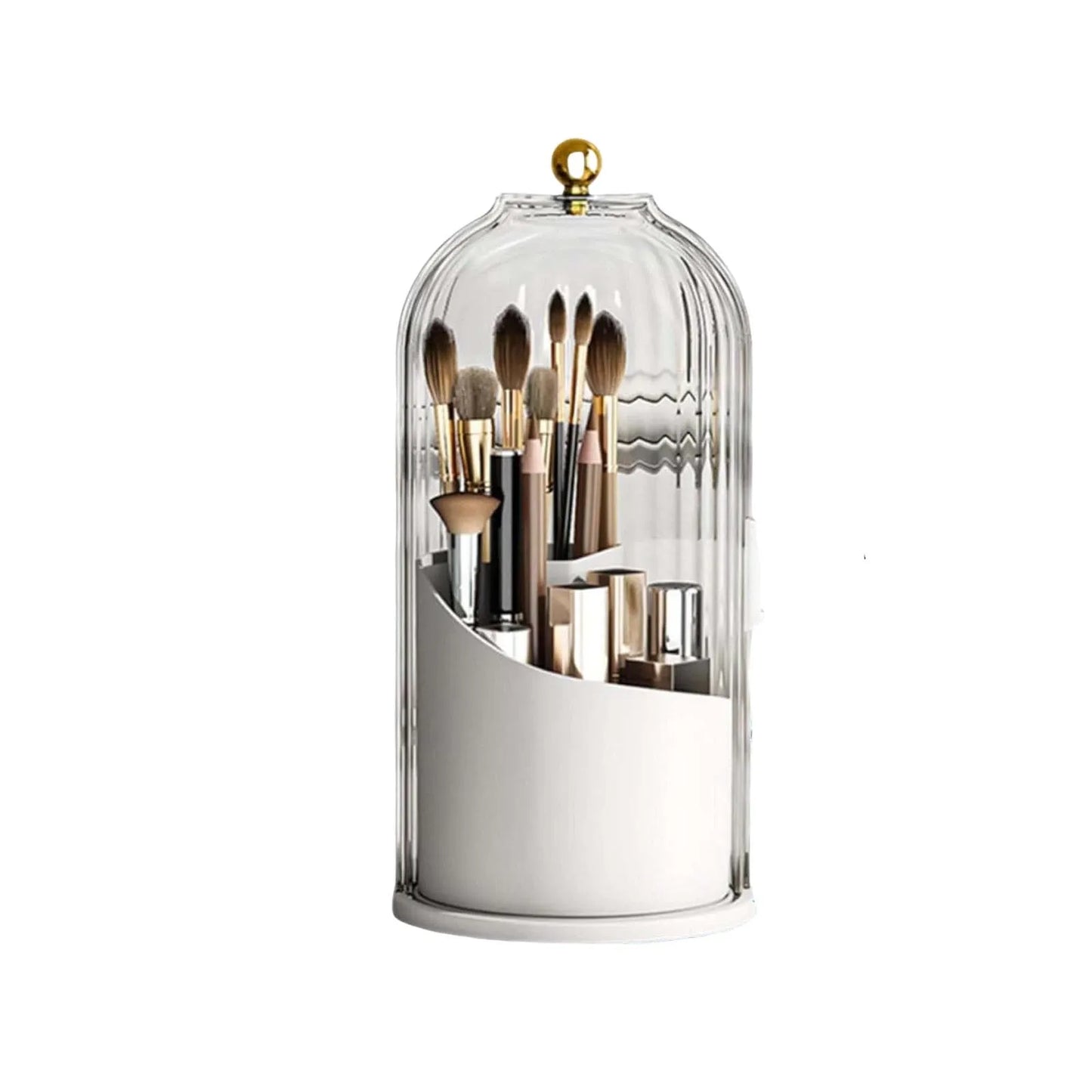 New 360° Rotating Multifuntional Organizer Clear Makeup Brush Vanity Organizer High-end Simple Makeup Brush Holder With Lid