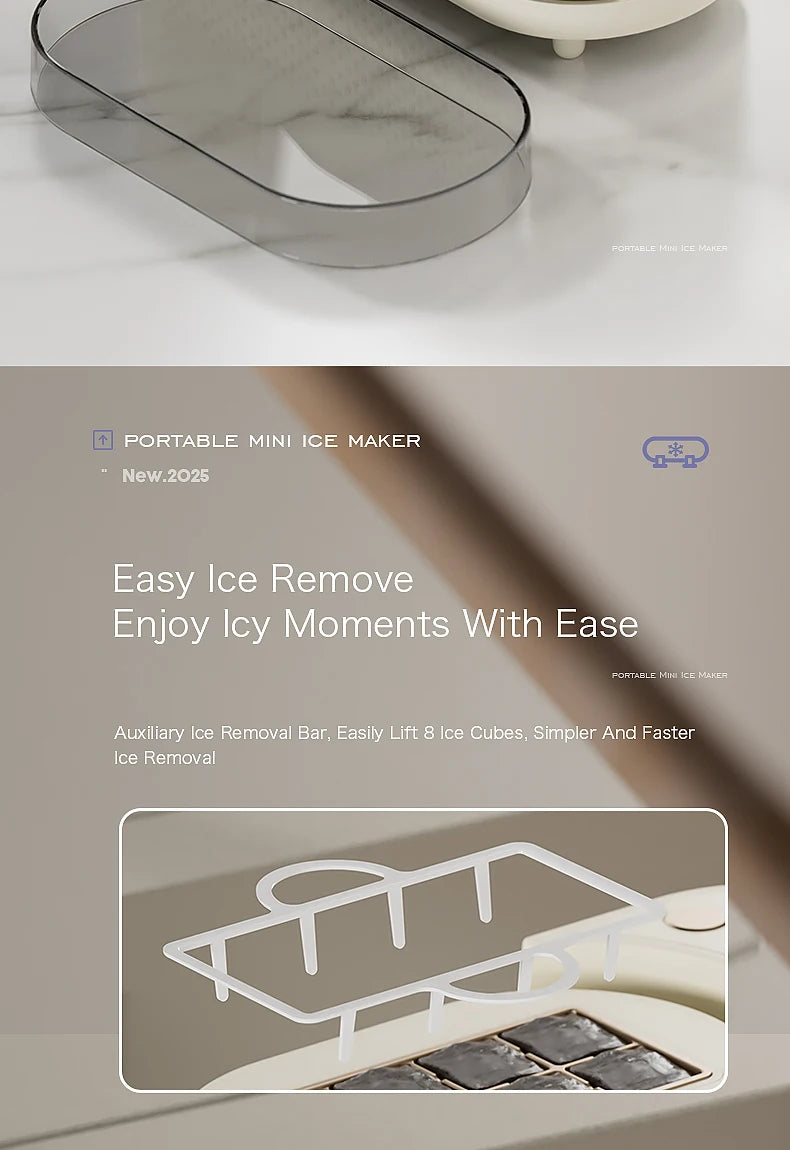 Portable Small Ice Maker Mini Convenient Home Dormitory Office Camping Car Cube Ice Automatic Ice Making Box ice machine 220V