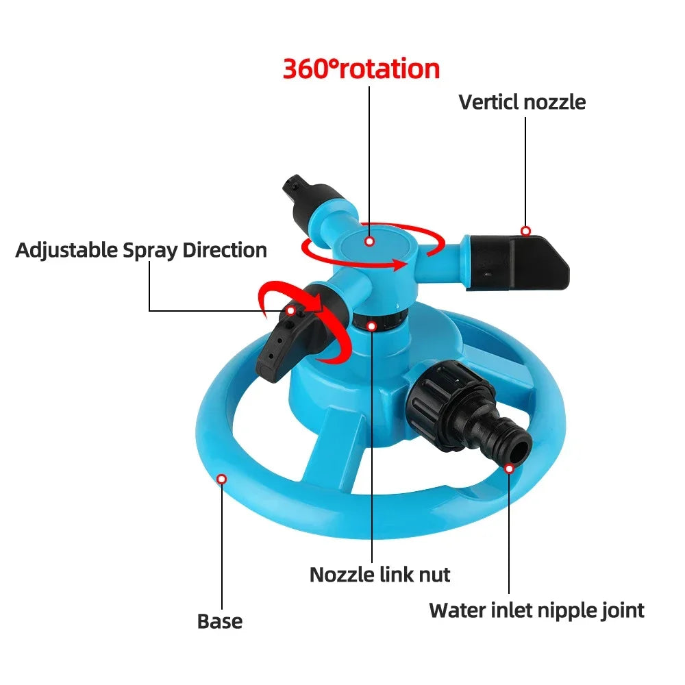 360  Automatic Rotating Garden Sprinkler – Quick Coupling Nozzle for Lawn & Garden Irrigation