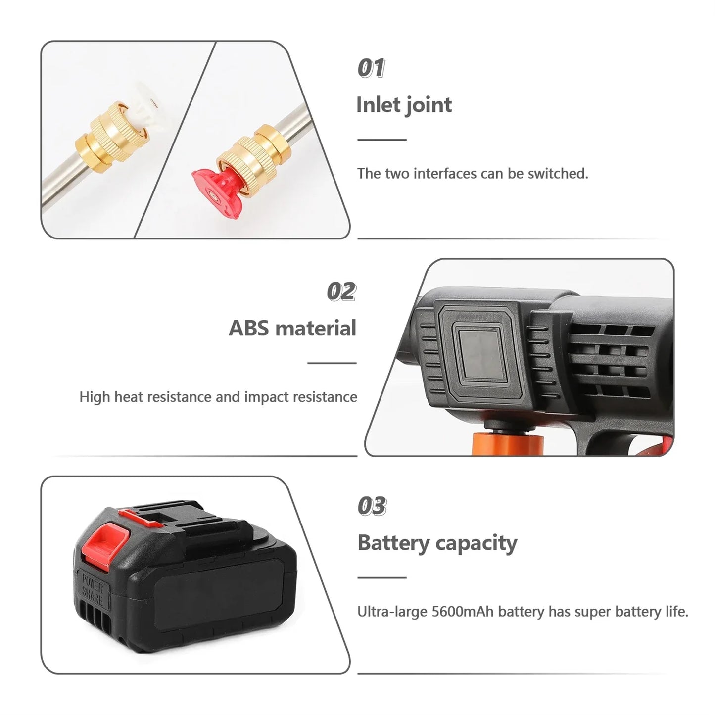 Cordless High Pressure Water Gun for Plant Watering House Cleaning 10000mAh/20000mAh Household Car Washing Spray Machine