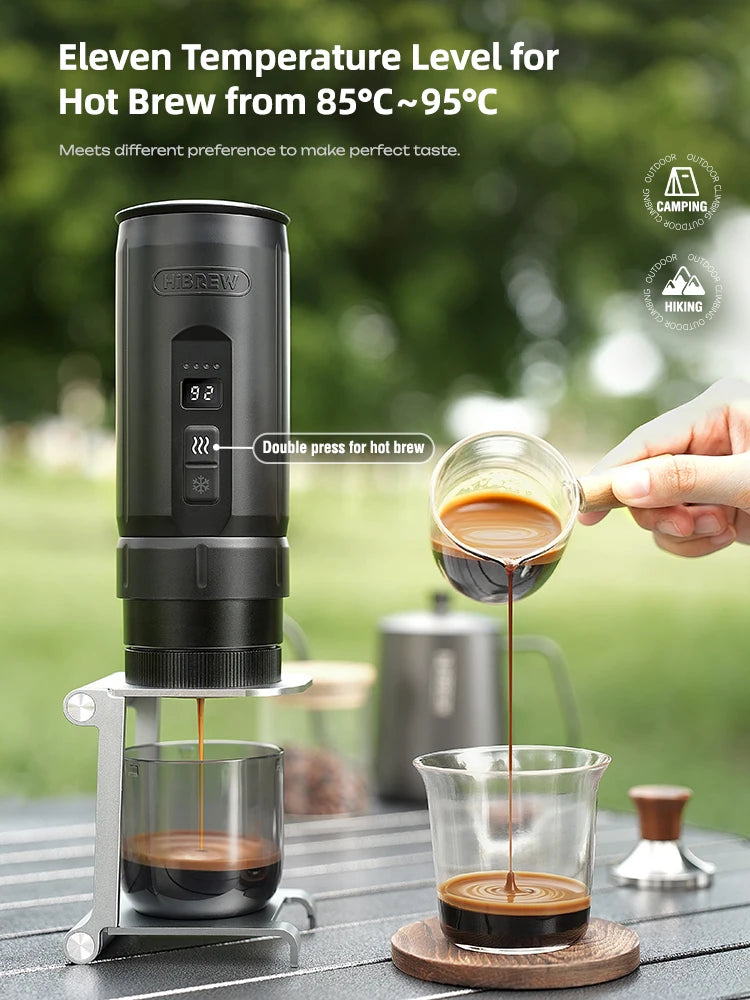 HiBREW H4C Portable Espresso Coffee Machine Wireless Heating Removable Battery Barista Ground Coffee Bottomless Extraction