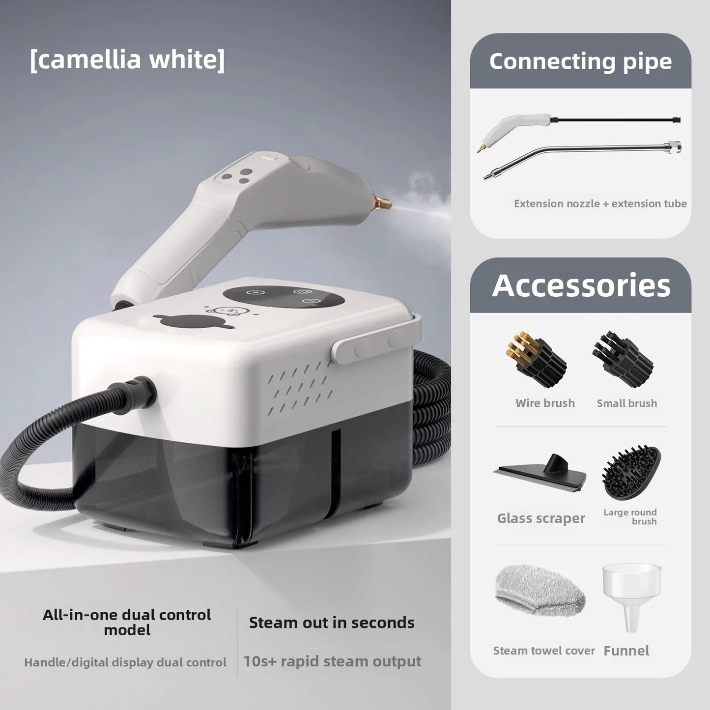 Handheld Steam Cleaner, High-Temperature Steam Sanitizer Adjustable Steam pressure 30s Fast Heating Kitchen Grease Cleaner