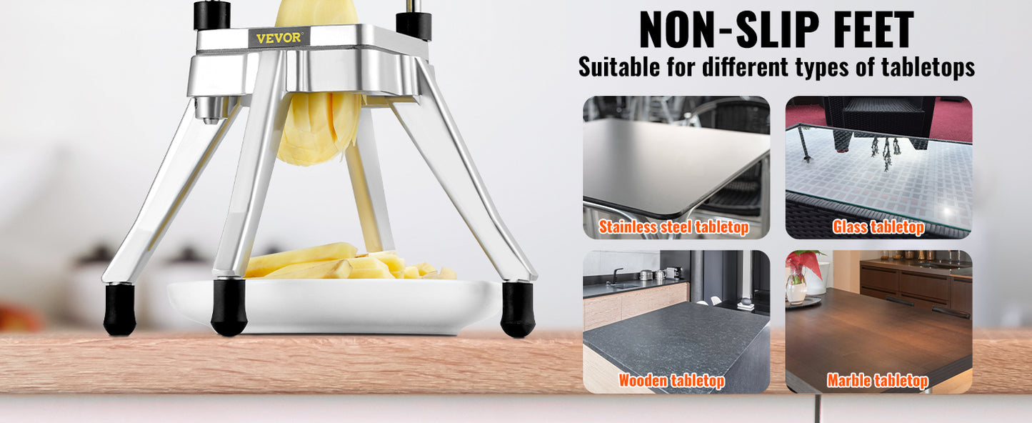 SucceBuy Commercial Vegetable Fruit Dicer Cutter Potato Slicer Chopper 4 Blades & Tray Manual Cutting Machine home appliance