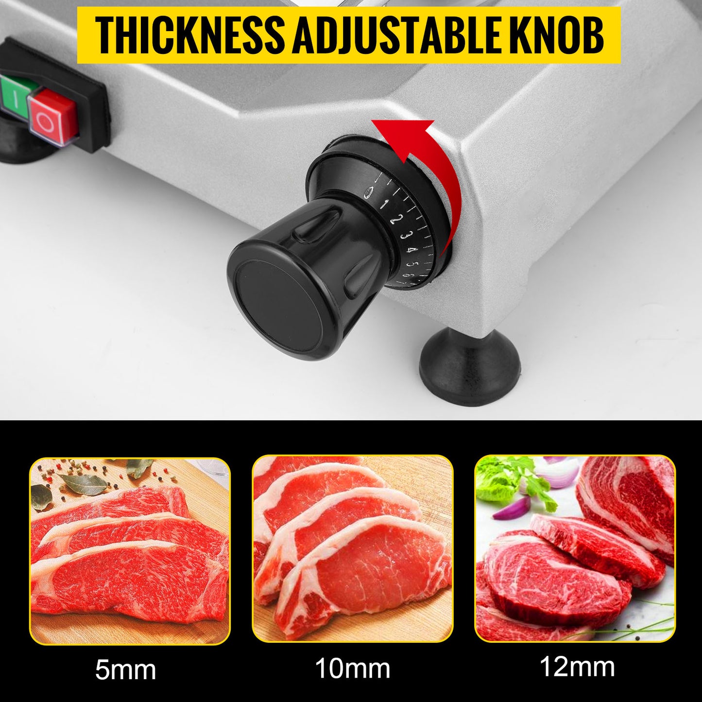 SucceBuy Meat Slicer 200W/240W/320W/340W Electric Deli Food Slicer Adjustable Thickness Commercial and Home Use Cut Meat Cheese