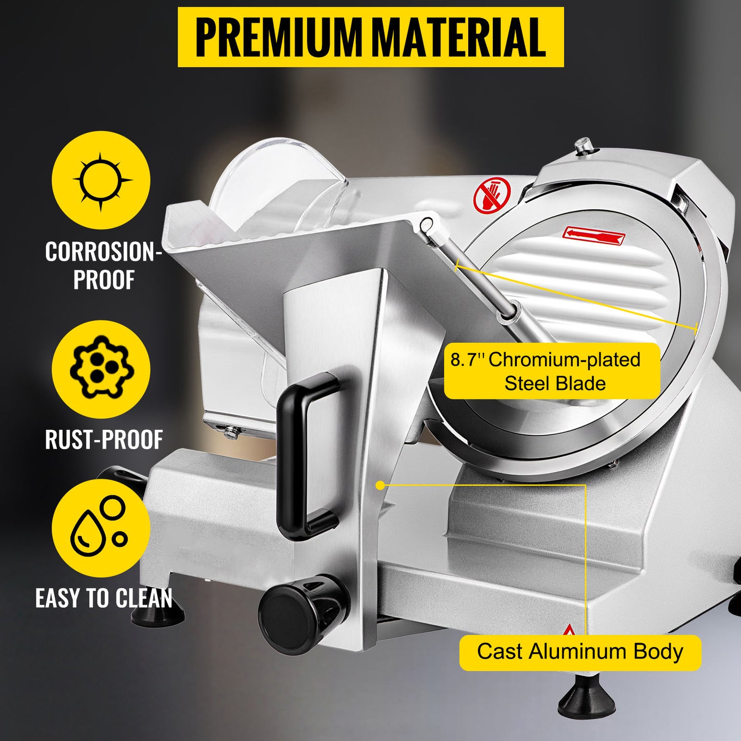 SucceBuy Meat Slicer 200W/240W/320W/340W Electric Deli Food Slicer Adjustable Thickness Commercial and Home Use Cut Meat Cheese