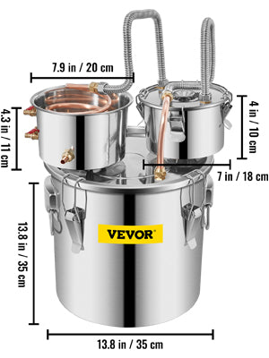 SucceBuy 20L 30L Water Alcohol Brewing Distiller DIY Moonshine Apparatus Stainless Steel Still Whisky Beer Brandy Home Appliance