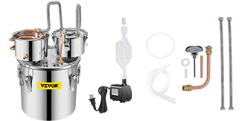 SucceBuy 20L 30L Water Alcohol Brewing Distiller DIY Moonshine Apparatus Stainless Steel Still Whisky Beer Brandy Home Appliance