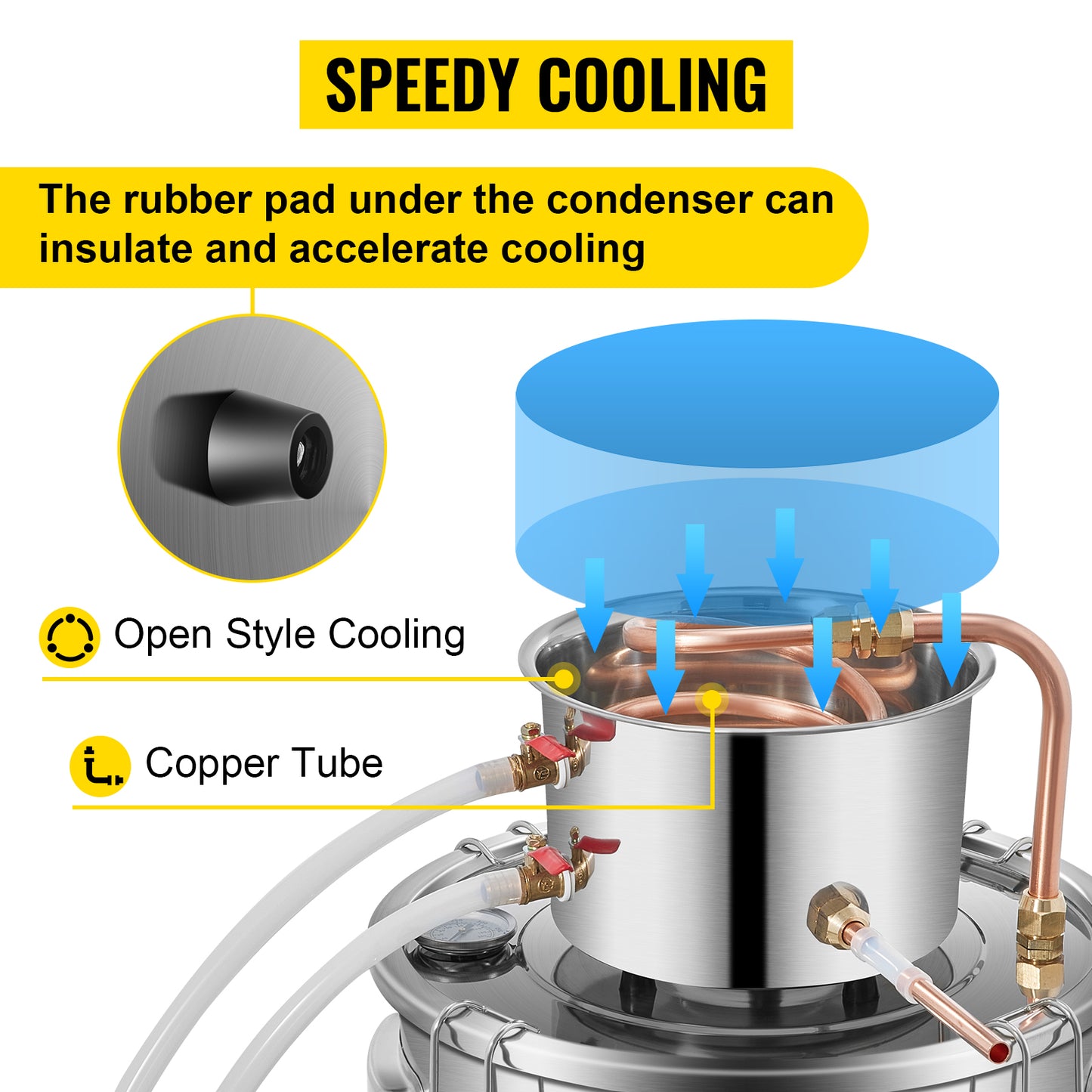 SucceBuy 20L 30L Water Alcohol Brewing Distiller DIY Moonshine Apparatus Stainless Steel Still Whisky Beer Brandy Home Appliance