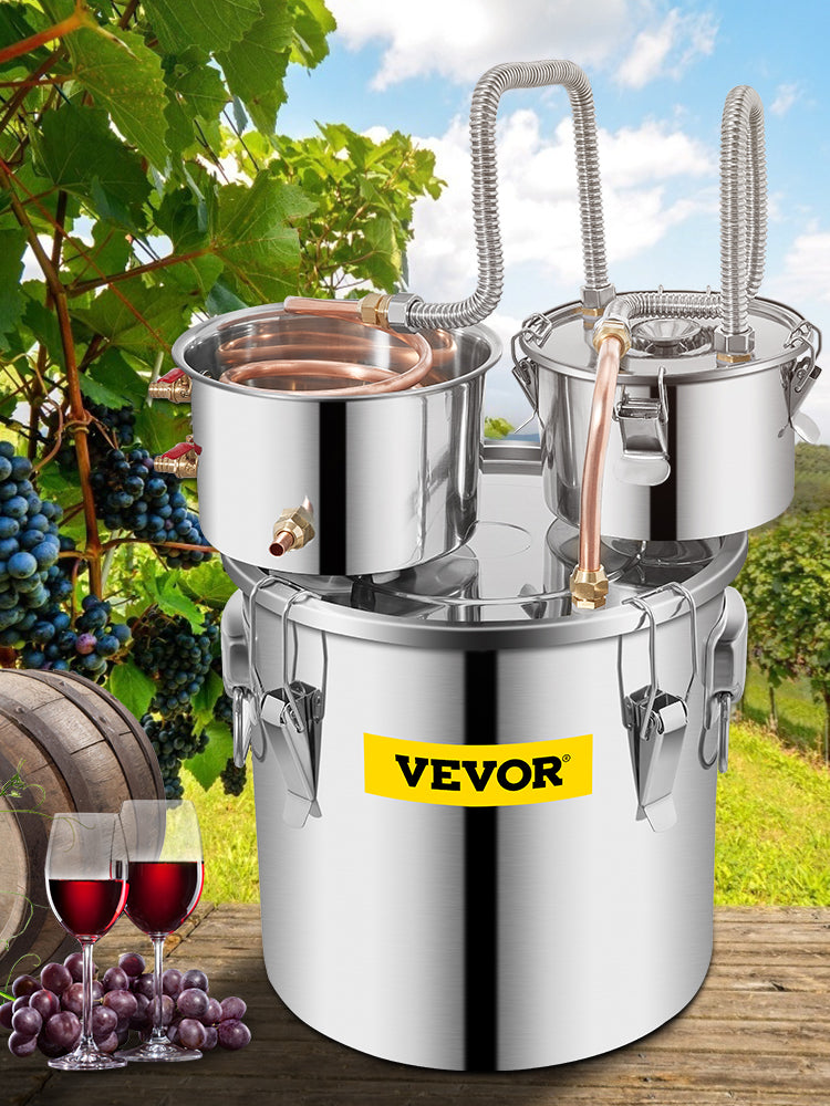 SucceBuy 20L 30L Water Alcohol Brewing Distiller DIY Moonshine Apparatus Stainless Steel Still Whisky Beer Brandy Home Appliance