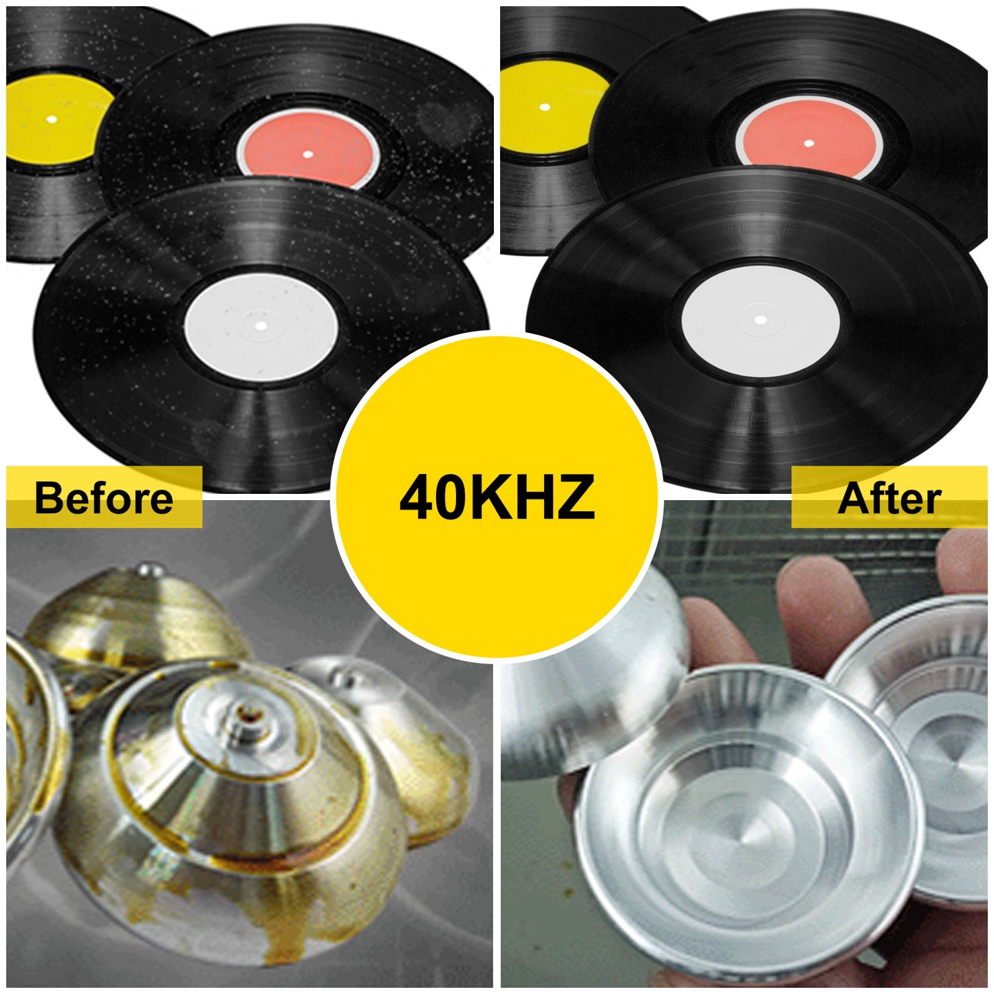 SucceBuy 6L Knob Ultrasonic Vinyl Record Cleaner Portable Washing Machine Ultrasound Dishwasher Contact Lenses Dental Jewelry