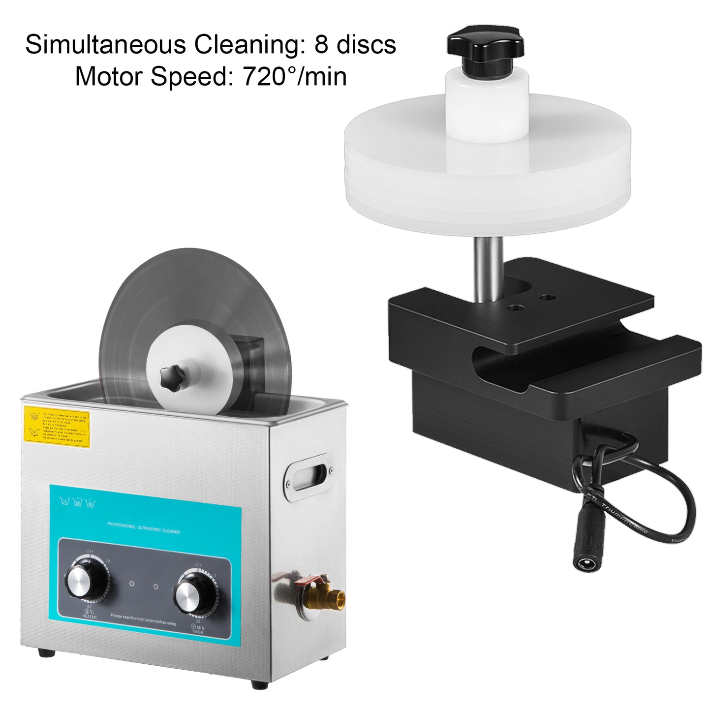 SucceBuy 6L Knob Ultrasonic Vinyl Record Cleaner Portable Washing Machine Ultrasound Dishwasher Contact Lenses Dental Jewelry